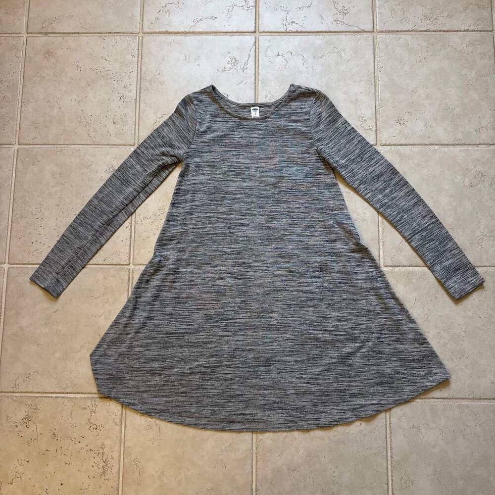 Old Navy Grey Space Dye Long Sleeve Swing Dress Size S